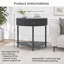 Console Table de bout demi-lune avec 2 tiroirs de rangement et tablette inférieure pour le salon, la chambre à coucher, le bureau et le couloir-867324336