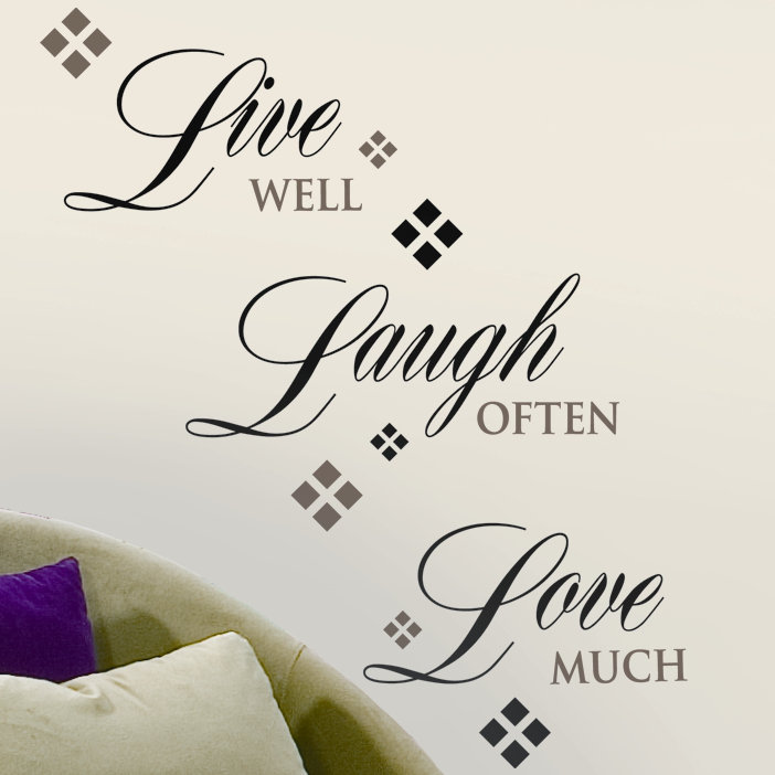 Ensemble de 22 adhésifs décoratifs « Live laugh love »