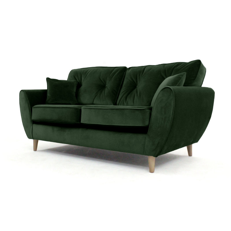 Rafe 3 Seater Velvet Sofa, Emerald Green Velvet