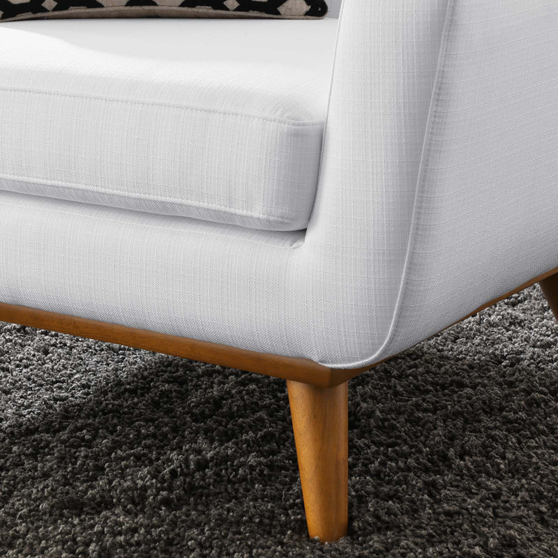 Carson Carrington Sigtuna Wooden Leg Mid-century Armchair, White