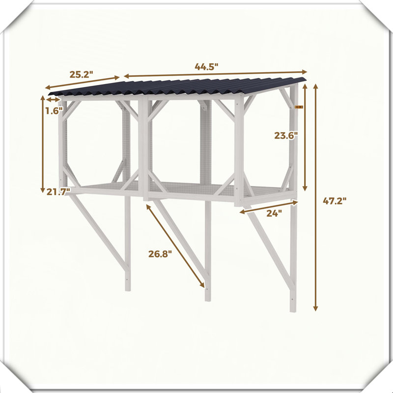 Perchoir toutes saisons pour fenêtre pour chat Catio, Blanc ancien