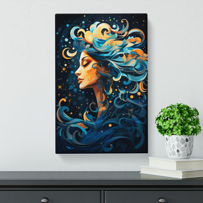 Aquarius Zodiac Orphism - Wrapped Canvas Print