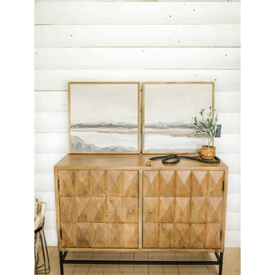 Paire de panneaux "Forest View", art mural encadré en bois