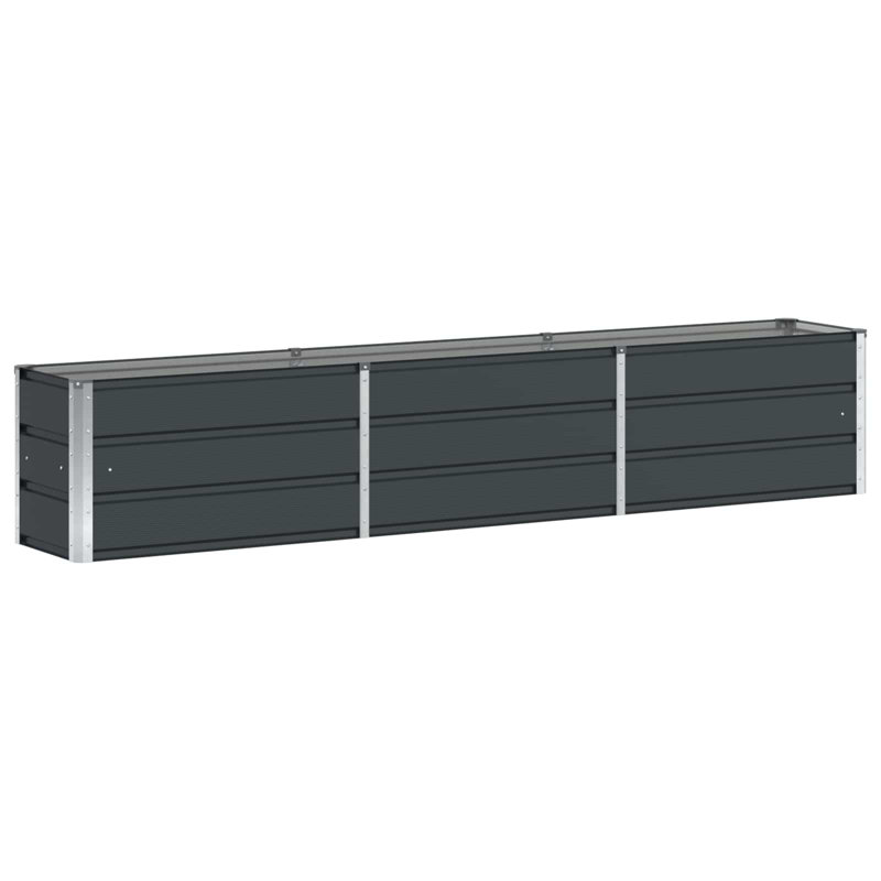 Planter Anthracite Steel 94.49 x 15.75 x 17.72 in Long Outdoor Garden Planter, Anthracite, 15.75" H x 94.4" W x 17.72" D