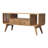 Solid Wood Soba Nordic Multi Media Unit, 2-Drawers, 3 Open-Slots, Light Brown