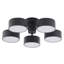 5-Light Black LED Semi Flush Mount With Black Shades And White Frosted Diffusers