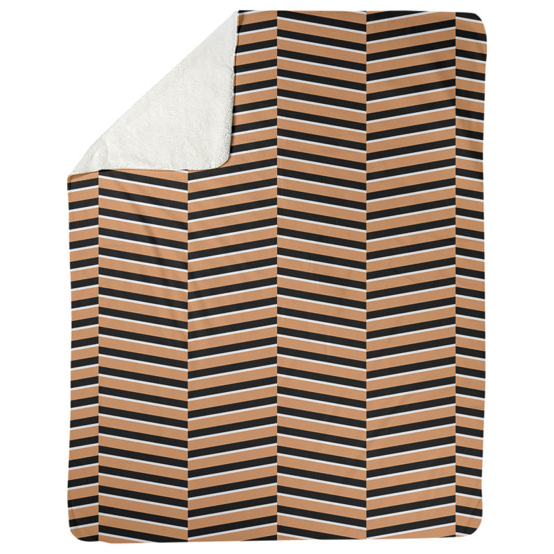 Couverture polaire rayures fracture, Orange, l 50 po x L 60 po