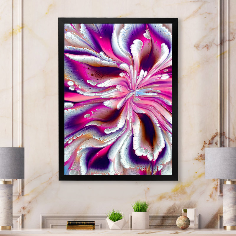 Fluide abstrait coloré coloré - décoration murale moderne en toile, Cadre photo noir, H 20 po x l 12 po x P 1 po