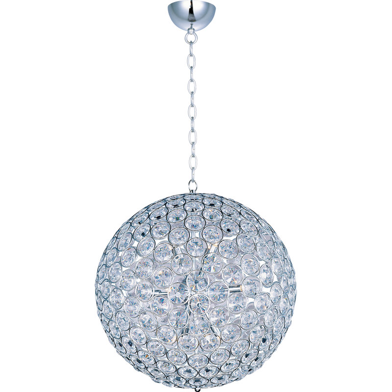Lustre sphérique unique à 8 lumières Danyae, H 24 po x l 24 po x P 24 po