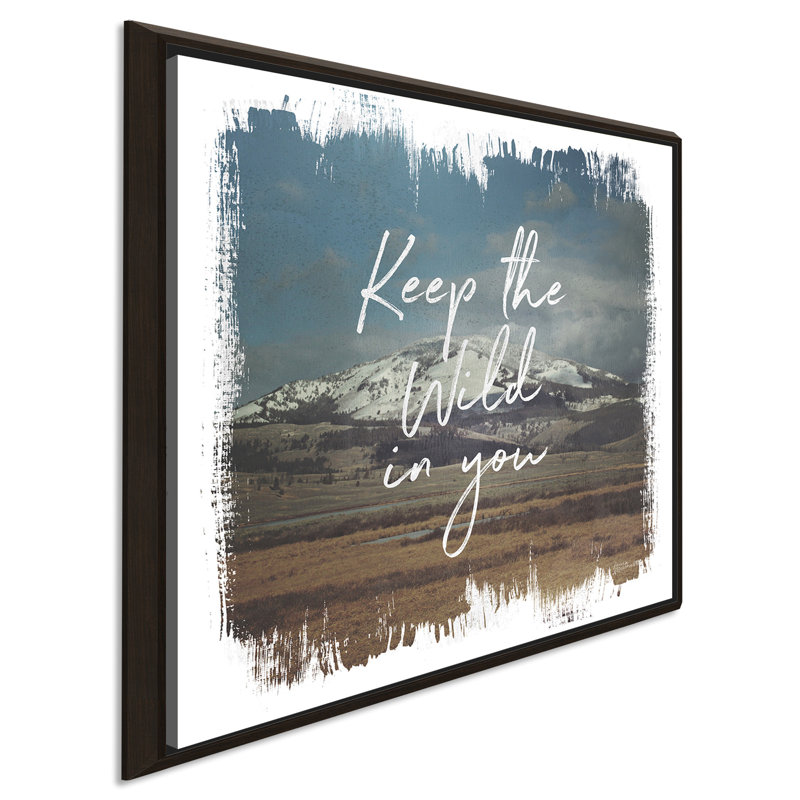 «Wild Wishes I», art textuel, H 21,5 po x l 21,5 po x P 2 po, Cadre flottant espresso