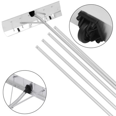 Râteau de toit à neige extensible de 20 pi avec lame en plastique de 25 po, outil léger pour enlever le toit et les feuilles pour la maison, la voiture et les débris