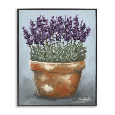 Giclée d'herbes de lavande en pot, design par Sara Baker