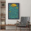 Art abstrait bohème bleu floral abstrait-102453538-102453536