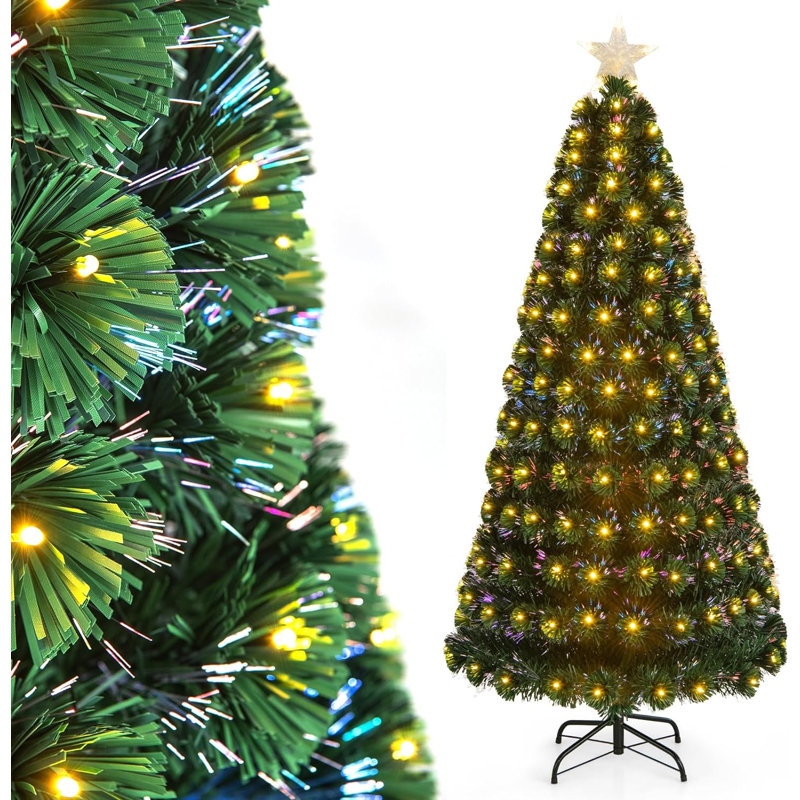 Lighted Artificial Pine Christmas Tree, 180cm H