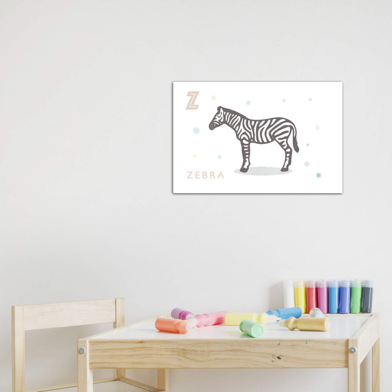 Zèbre - imprimé, Pas de tapis, Toile tendue, H 8 po x l 12 po x P 0,75 po
