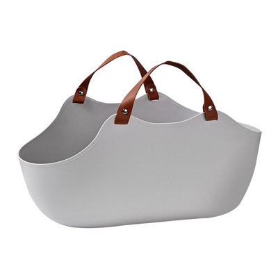 Portable Cat Litter Box Basket Large Car-mounted Cat Litter Box Foldable Portable Cat Toilet Outdoor Carry Splash-proof(L,Grey)