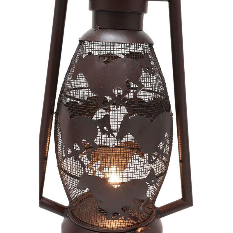 Lampe de table lanterne de jardin électrique à l'ancienne