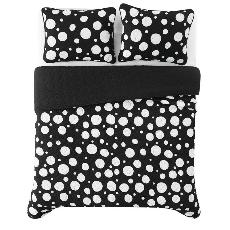 Sophia Polyester Standard Dots Quilt Set, Twin Quilt + 1 Standard Sham