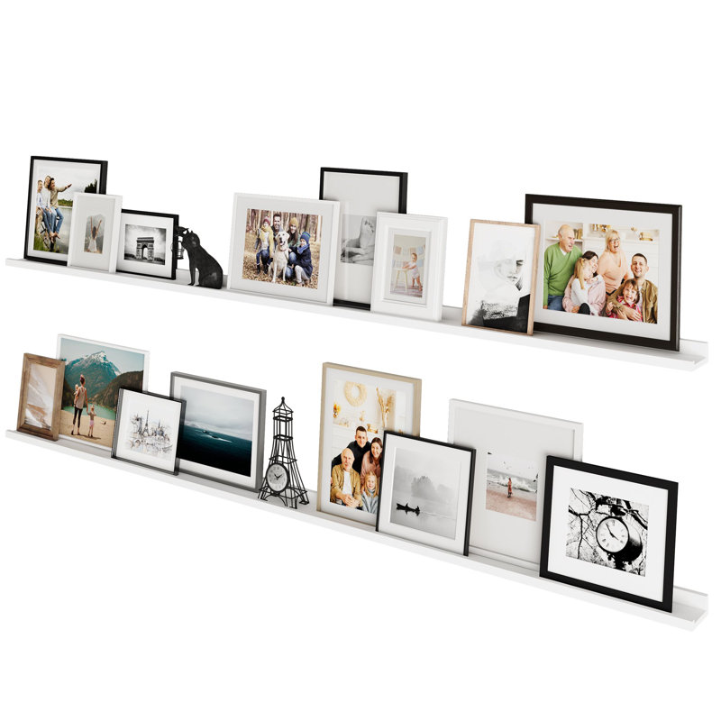 Tablette d'ancrage en bois manufacturé Denver, H 1,6 po x l 84 po x P 3,7 po, Blanc