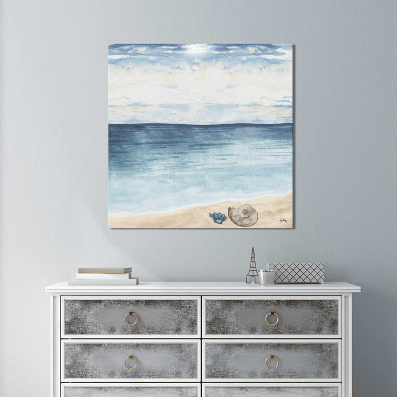 «Evening Coast View II», reproduction de peinture acrylique, H 18 po x l 18 po x P 1 po, Toile tendue