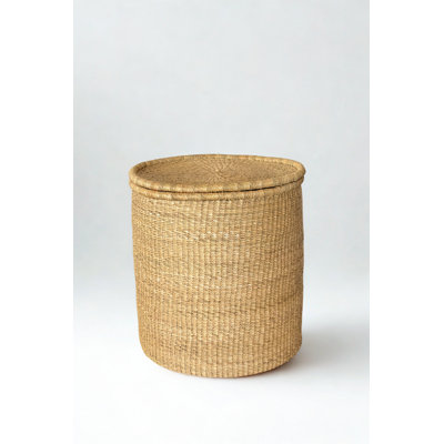 Panier à linge tissé à la main avec couvercle