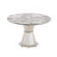 Table de salle à manger ronde en marbre de 47 po, table de cuisine moderne avec plateau en faux marbre ultrabrillant et base en acier inoxydable