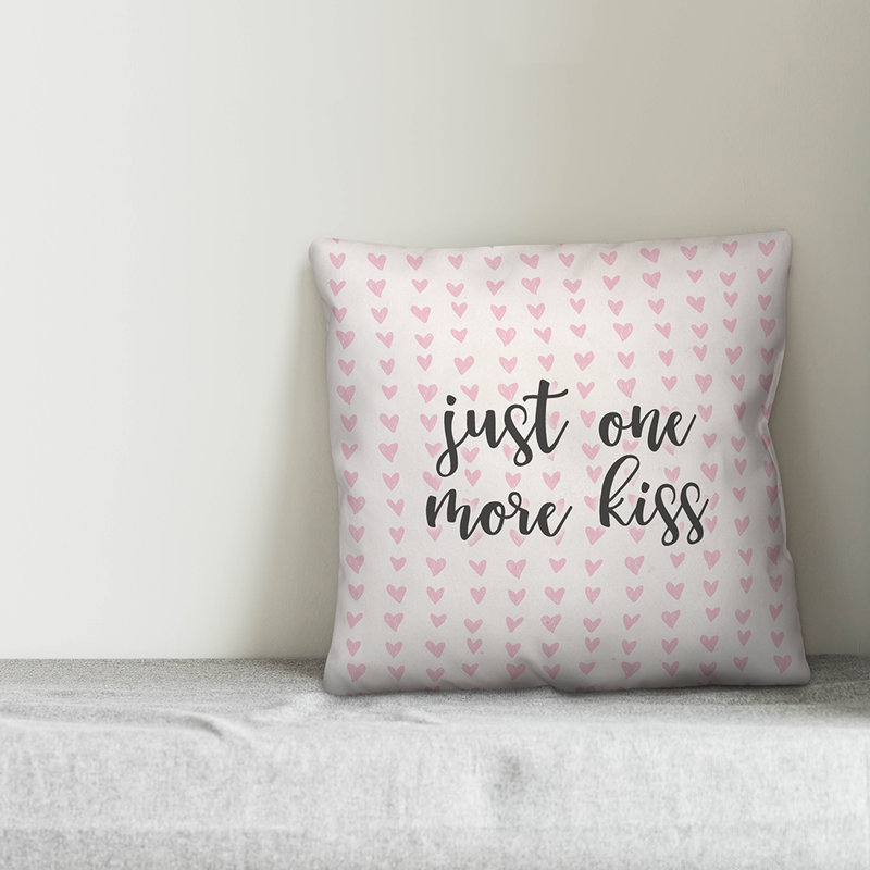  Coussin Just One More Kiss in Hearts, Housse de coussin