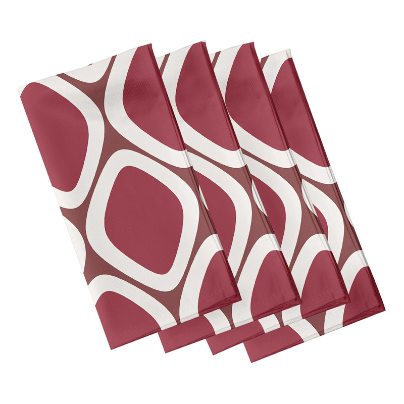 Laronzo Geometric Napkins, Red