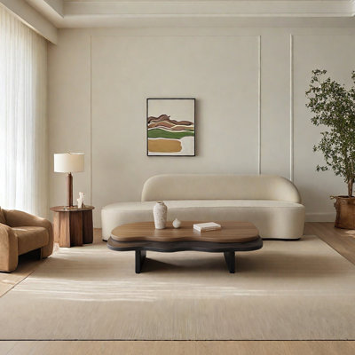 Table basse moderne avec plateau bicolore
