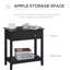 Table de bout étroite avec plateau rabattable et armoire de rangement Homcom: table d'appoint foncée avec tablette inférieure pour le salon