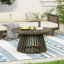 Table basse de patio en bois d'acacia avec base unique et design extérieur durable pour une utilisation élégante et fonctionnelle-1668333380