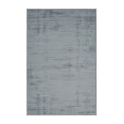 Machine Washable Abstract Gray Area Rug