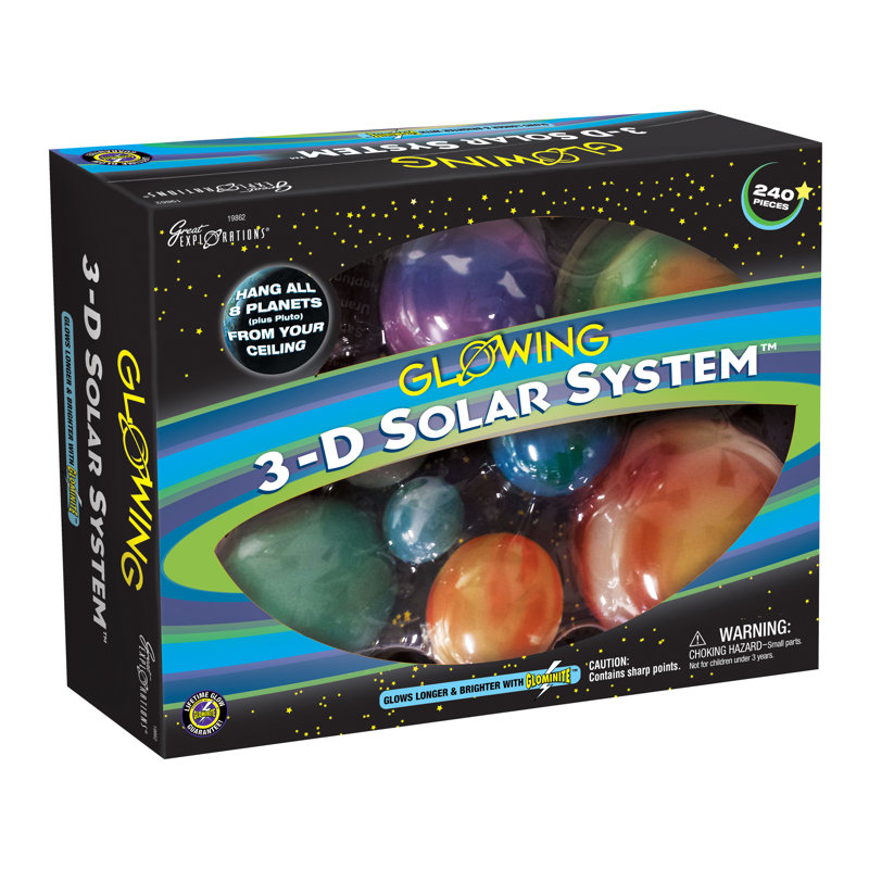 Système solaire 3D brillant