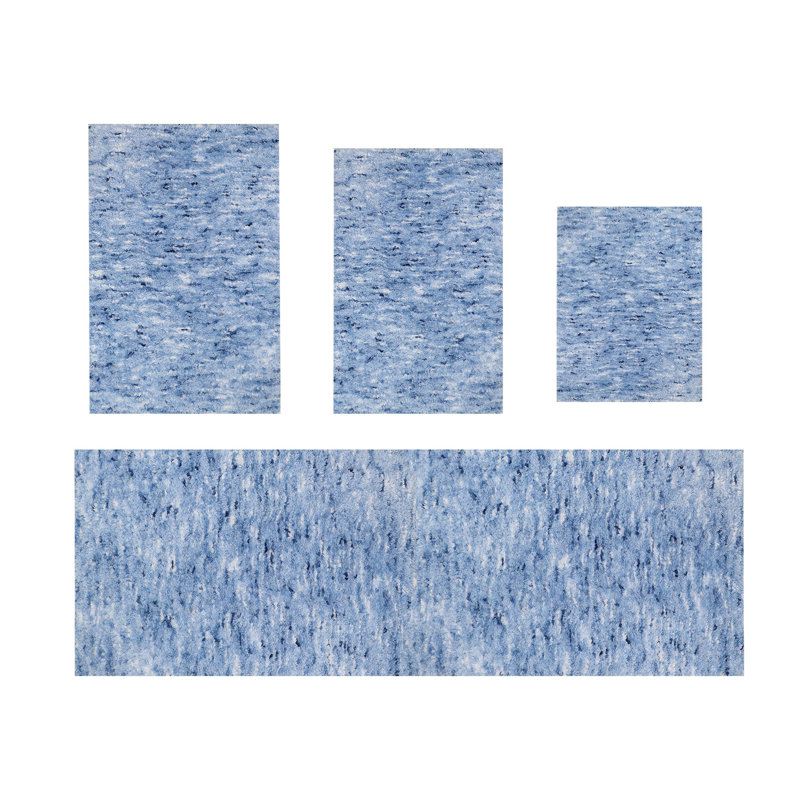 Ensemble de tapis de bain en microfibre 100% polyester Cloud Comfort, absorbant l'eau et  doux - ensemble de 4 pièces, Bleu