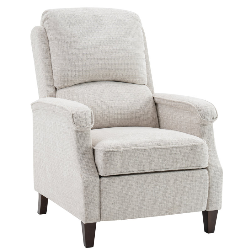 Arlan Modern Design Fabric Upholstered Push Back Recliner, Beige