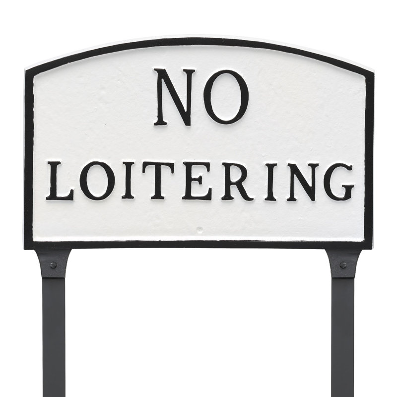Weather Resistant Metal Garden Sign, White/Black, 13" H x 21" W x 0.25" D