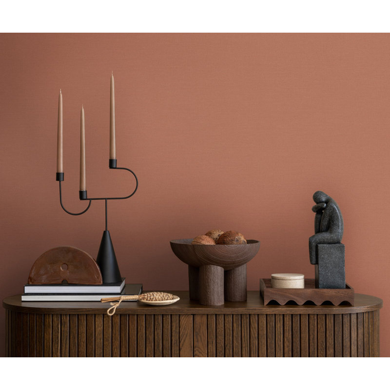 Havana 2 Collection Plain Texture Wallpaper Roll, Orange