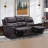 Ilkeston 81.6" Wide Vegan Leather Manual Reclining Sofa, 3-Seater Recliner Couch with Cup Holders-109196132