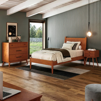 Ashlie Wood Platform Bed