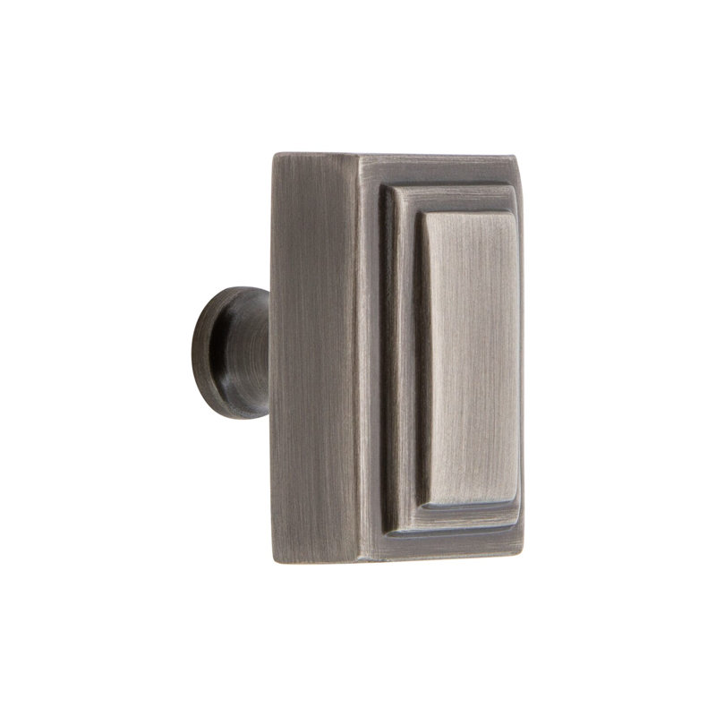 Carré Rectangular Cabinet Knob, Antique Pewter
