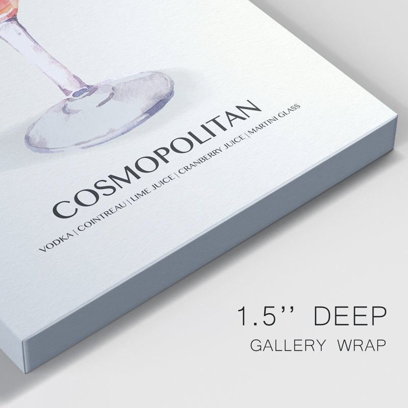 Cosmopolitan - peinture sur toile tendue, H 12 po x l 8 po x P 1 po