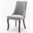 Elastic Cushion and Curved Solid Wood Legs Kitchen Side Chairs Set of 2 with Fabric Upholstery and High Backrest for Dining Room-1814505003