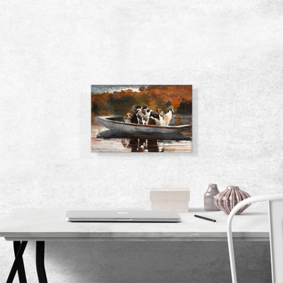 " Hunting Dogs in Boat Waiting for the Start 1889 " by Winslow Homer Oil Painting