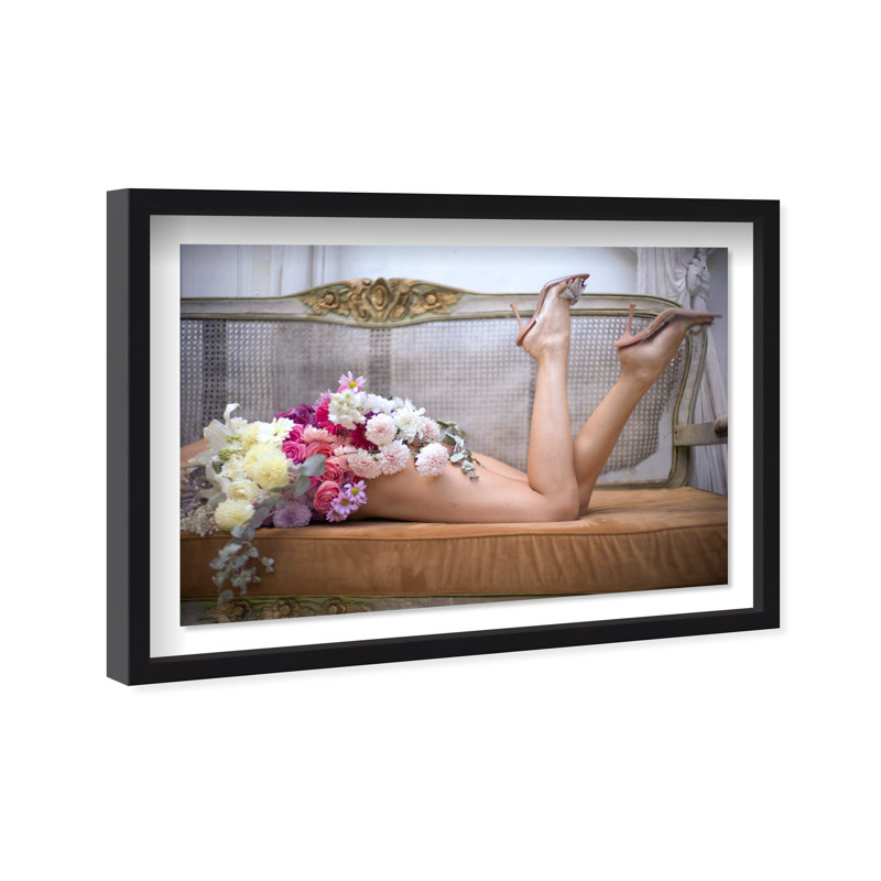 Goddess Bloom Canvas Fashion Print by Oliver Gal, 25.5"H x 37.5"W, Black Frame