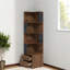 Bibliothèque gain de place avec rangement, tablette d'angle moderne en bois MDF pour la maison
