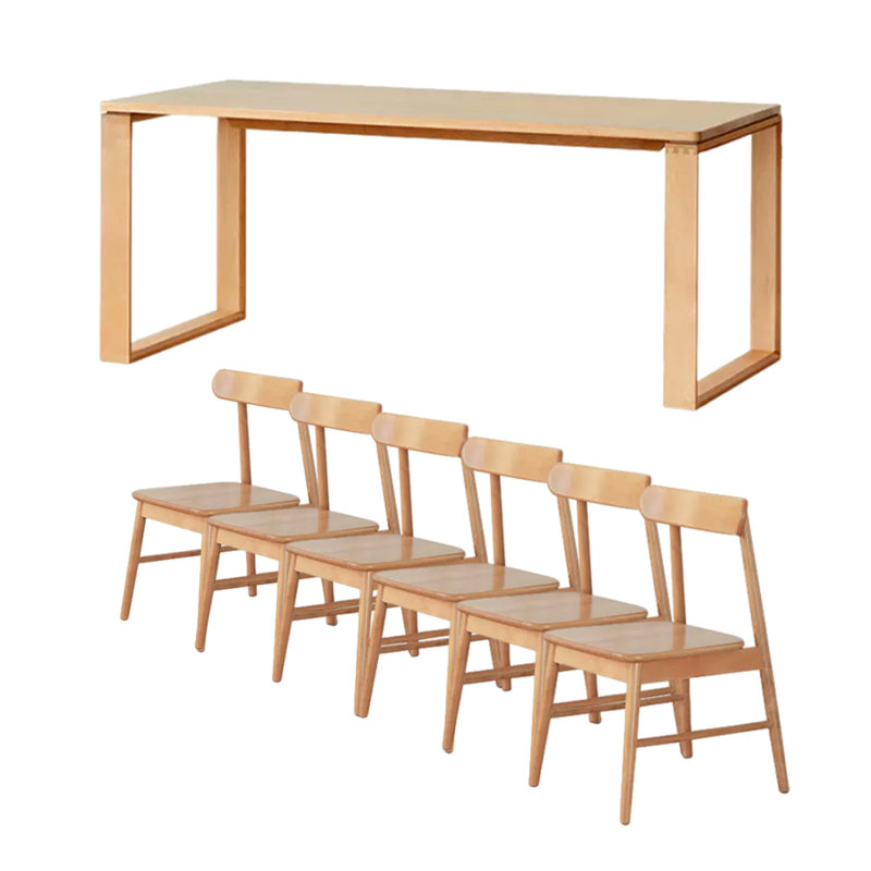 Long table work table Solid wood large board table, 29.52"H x 82.67"L x 33.46"W