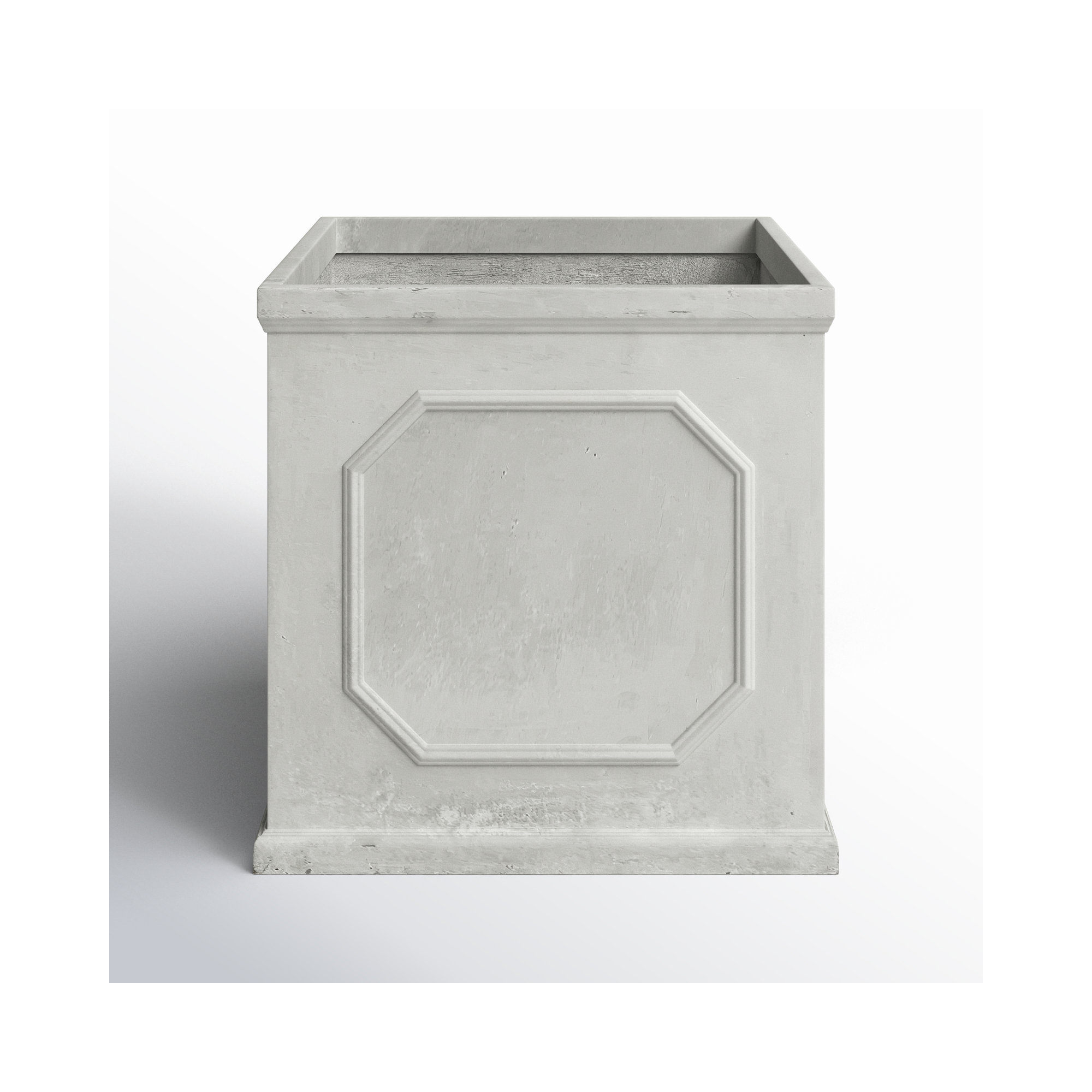 Coterie Vivero Fibreclay Chelsea Planter Box, Sand, 21.5'' H x 21.5'' W x 21.5'' D
