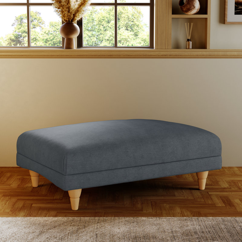 Adaku Banquette Footstool, Granite, Country Oak