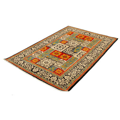 Tapis unique en laine noué à la main 6 pi 1 po x 8 pi 7 po nouvel âge Lahore Finest Turquoise Azer