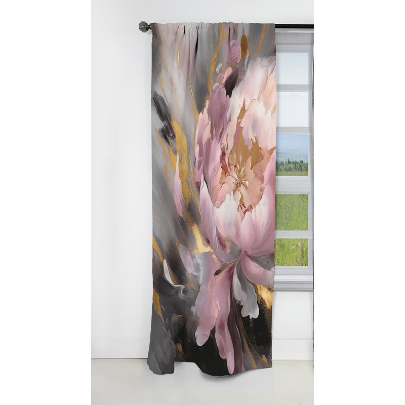 Knowsley - Rideau pivoines - Rideau occultant à motif floral - 1 panneau, L 52 po x L 63 po